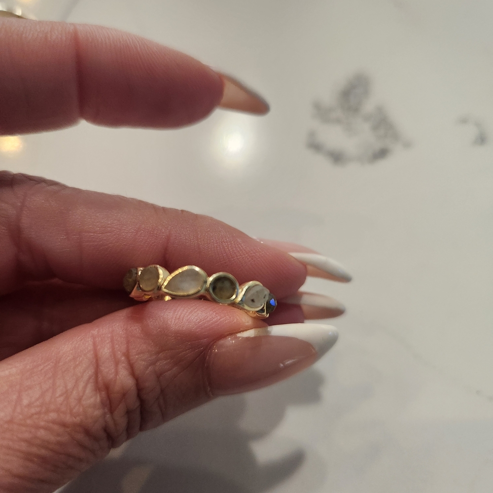 Melinda Maria Gold Isla Ring with Labradorite Accents